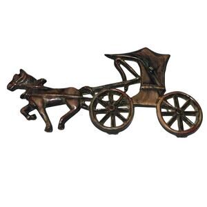 Vtg Large Celluloid Horse and Buggy Pin Brooch C Clasp